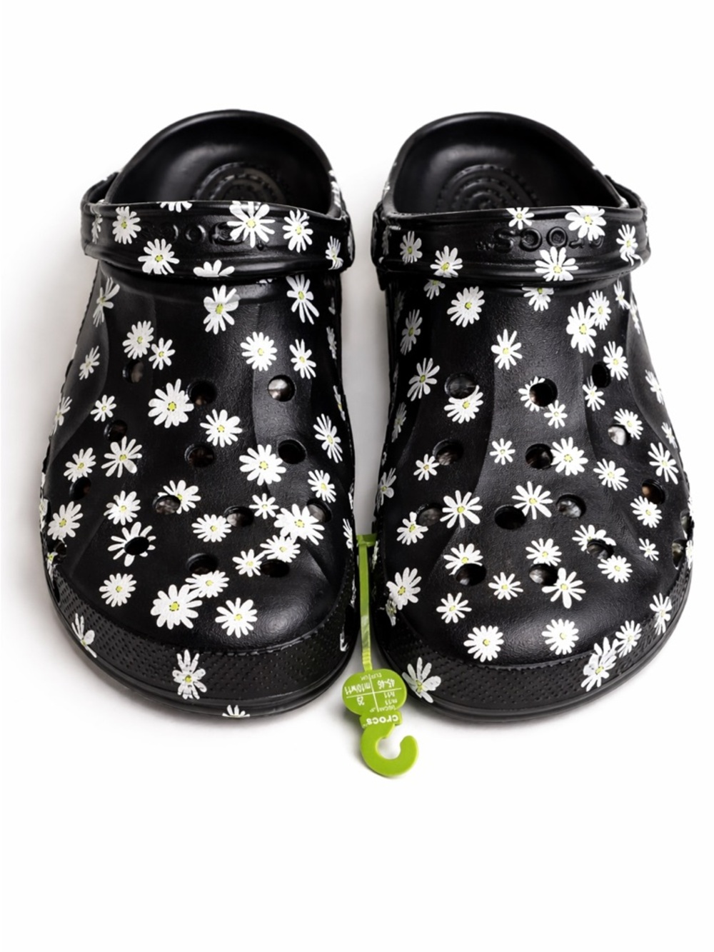 Crocs Classic Daisy Print Black Clogs Mens 11 NWT Floral Slip On H128